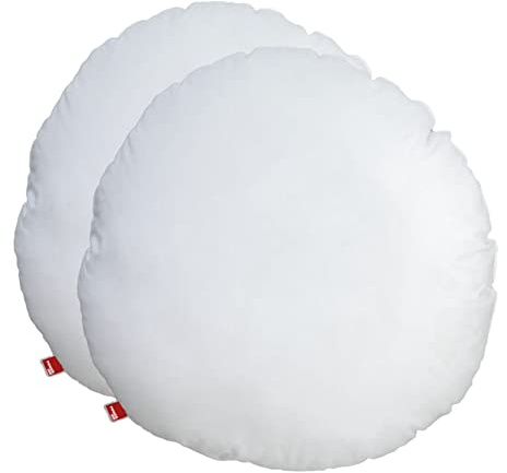POWER INN – Innenkissen Baumwolle | 2er Set - 60 cm Rund | Waschbares Kisseninlett als Dekokissen, Sofakissen und Kopfkissen | gefüllt mit Oeko Tex 100 Füllwatte (2, 60 cm)