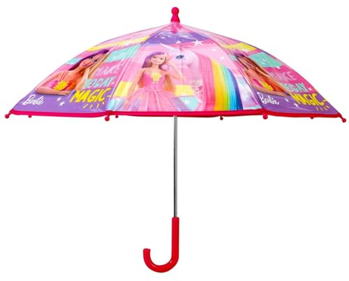 Barbie Regenschirm für Kinder, Einhorn-Design, Rosa
