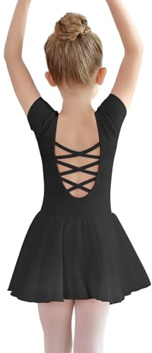 Vestito da Balletto Body da Balletto per Ragazze Donne (170, Nero)