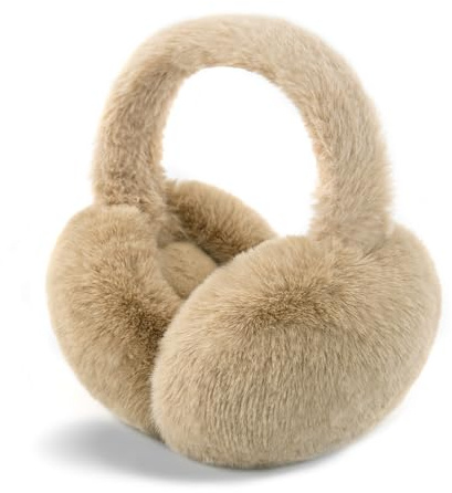 SEYUFN Orejeras cálidas para mujer, plegables, mullidas, orejeras de felpa para invierno, al aire libre, cómodas, calentadores de orejas, adolescentes, elegantes cubiertas para las orejas, A-marrón.,