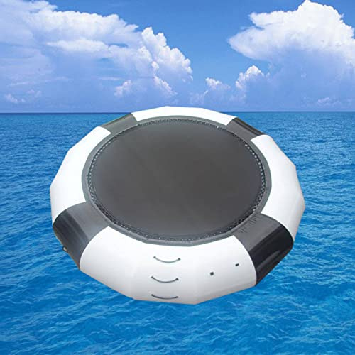 Wasserspielzeug, aufblasbares Wassertrampolin, schwimmende Sprung-Schwimmplattform für Erwachsene und Kinder, 2 Meter runde Wasserwippe für Pool, See, Meer