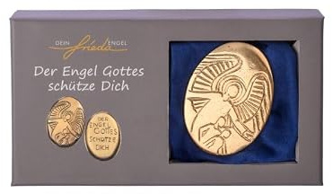 Wiedemann Kerzen Handschmeichler Schutzengel aus Bronze mit Spruch, Höhe 5,5cm