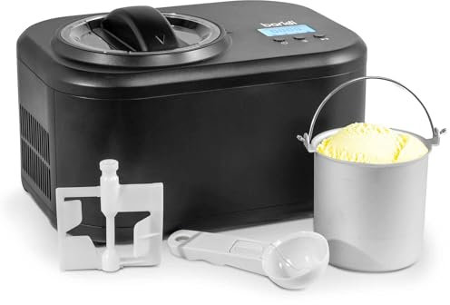 Ice Cream Machine with Fast Freeze Compressor Cooling (Black, 1.0L)