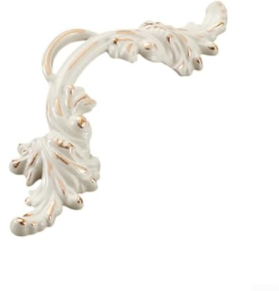 Honseadek Tirador vintage de estilo europeo antiguo para puerta de armario, tocador, armario, cajón, muebles (dorado y blanco)