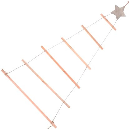 UTHCLO Holz Weihnachtsbaum Dekoration Hängender Zweig Adventsleiter Naturholz Wanddeko Weihnachtsfest Festtagsdeko
