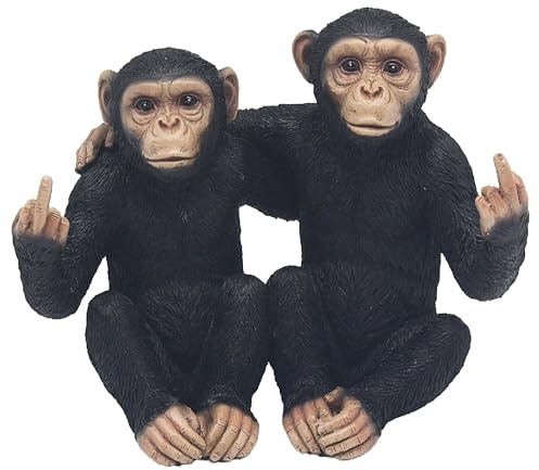 Leonardo-kollektionen fräcka apor tvillingfigurer statyer för heminredning | idealiska ornament vänskapsgåvor för kvinnor och män | Härlig bordsuppsats och vardagsrumstillbehör