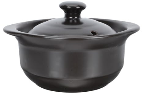 Cocotte en céramique avec couvercle pour soupe, ragoût, marmite pour la cuisson de l'argile, des plats de riz, des œufs - Passe au four à la vapeur