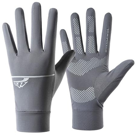 TINAYAUE Ice Cool Cycling Gloves for Men Women Summer Breathable UPF50+ Anti Slip High Elastic Outdoor Bike Golf Ride Fitness Riding Fishing Full Finger Gloves