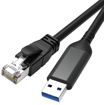 YPREWY Adaptador USB a Ethernet USB 3.0 a RJ45 macho conector directo Gigabit para laptop, accesorios de PC, conexión Ethernet
