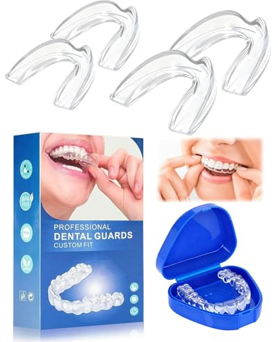 FUGLUS Paradenti notturni, set di paradenti dentali, paradenti per uso notturno per ridurre il digrignamento dei denti, smettere efficacemente di russare, proteggere i denti e migliorare il sonno