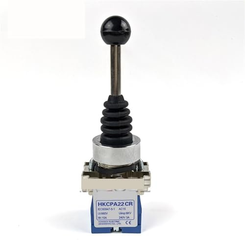 AUBEST Industrial Joystick, CPA22CR/12CR CPA24CR CPA14CR 22mm Joystick Switch, Momentary 2/4 Position 2NO/4NO Self Lock Spring Return Rocker Switch(CPA12CR)