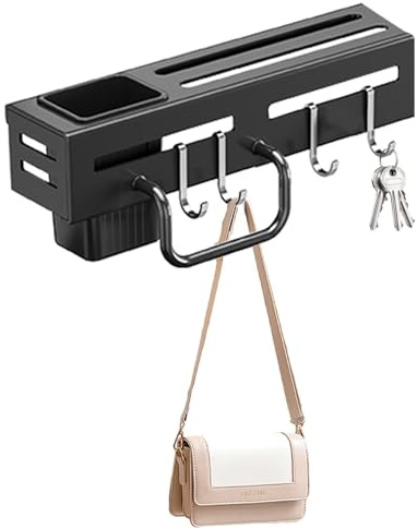 Portacoltelli da parete, portacoltelli da parete, porta bacchette | multifunzione, senza punzone, con ganci, portacoltelli per riporre bacchette, forbici, coltelli e stracci