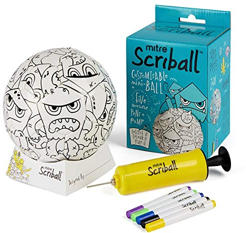 Mitre Scriball Ooodles Customizable MiniBoy'sPersonalise Able Football, Multi, One Size