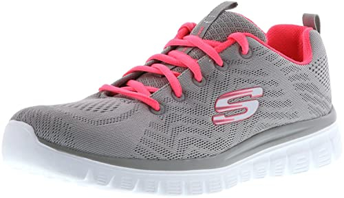 Skechers Graceful Get Connected, Sneaker Donna, Gray Mesh Coral Trim, 38 EU