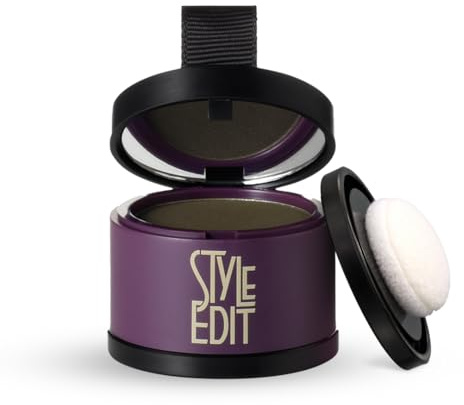 Style Edit Root Touch Up Powder | Temporary Hair Color for Gray Roots and Thinning Hair | Salon-Quality, Transfer-Resistant Hair Concealer | Black, 0.13 oz