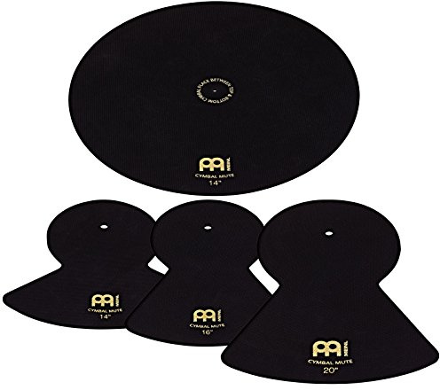 Meinl Cymbals Cymbal Mute Schlagzeug Becken Dämpfer Set 14, 16 und 20 Zoll (35,56-50,80cm) für geräuscharmes Üben Zuhause – Drumset Zubehör, Schwarz (MCM-141620)