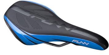 Funn Adlib HD Mountain Bike Saddle with Durable and Light CrMo Rails, Comfortable and Stable Bicycle Saddle, Vinyl Leather Covered Bicycle Saddle for MTB, BMX and Road Bike (Blue)