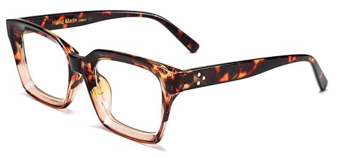 FEISEDY Klassische Brille Rechteckig Klare Linsen Dicker Brillenfassung für Damen Herren B2461 | Dicker Brillenfassung, Klare Linsen