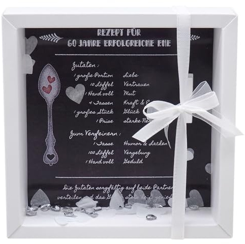 ZauberDeko Geldgeschenk Verpackung Diamantene Hochzeit Jubiläum Gutschein Geschenk Rezept für 60 Jahre Ehe