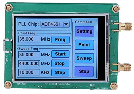 Generador de Señal Pantalla Táctil de Alta Precisión Módulo de Frecuencia de Barrido de RF Radio PC Contador de PC Control de Contador con Cable de Datos Sma Hembra Adf4350/adf4351(adf4351)