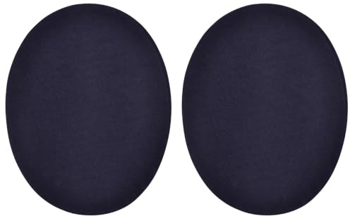 celloexpress Navy Faux Suede Elbow Patches Iron-On (1 Pair) | 140mm x 110mm Oval Patch for Knees Repair Jacket Jumper DIY Clothing