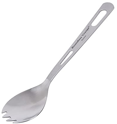 iBasingo Titan Spork Haushalt Küchenhelfer Ultraleichtes Besteck Wiederverwendbares Geschirr Essgeschirr Campinggerät für Rucksacktouren, Wandern, im Freien Ti1044T