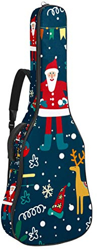 Gitarrentasche mit Reißverschluss, wasserdicht, weich, für Bassgitarre, Akustik- und klassische Folk-Gitarre, Weihnachtsmann