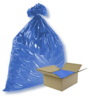 1 caja = 100 bolsas de basura, color azul, 120 litros, 700 x 1100 mm, tipo 150 (100 my)