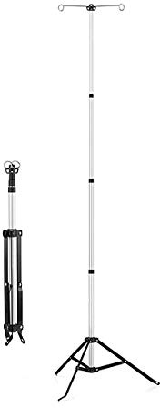 Iv Stand Dialysis Bag Holder Adjustable Iv Pole Aluminum Alloy Iv Drip Stand Medical Infusion Stand with 2 Hooks, Collapsible,for Elderly Home Care,Hospital and Clinic(194cm(76in))
