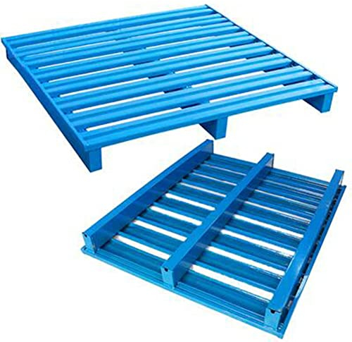 Stahl-Gabelstapler-Eisenpaletten, Schwerlastregale Für Eisenpaletten Logistik Lager Schaukel Metallpalette Feuchtigkeitsgeschützte Paletten Statische Belastung 3968 Lb ( Farbe : Blau , Größe : 1.2x1m