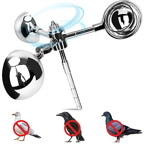 YIKEDAN Bird Deterrent, Bird Repellent, Bird Scarers for Garden, Reflective Windmill Bird Repellent Device for Roof, Fruit Trees or Ponds