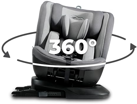 Kinderkraft XPEDITION2 I-Size Child Car Seat with 360 Degree Rotation, Isofix, Base Station, Special Safety Systems, Easy to Clean, from Birth Group 0/1/2/3 0-36 kg, Gray