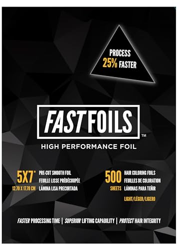 FASTFOILS 5 x 7 Inches Pre Cut Foils - Lightweight Hair Foils for Highlighting - 500 Sheets