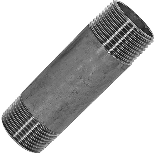 Rohr Lang Doppel Nippel aus V4A Edelstahl 1 Zoll Außengewinde AG x AG Gesamtlänge 250mm Gewinde Fitting Trinkwasser Verschraubung Verbindung Verlängerung Stück VA INOX