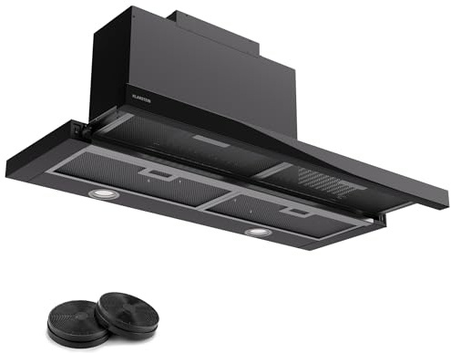 Klarstein Dunstabzugshaube 90cm, Abluft-Dunstabzugshaube mit Spülmaschinenfestem Filter aus Aluminium, Leise Abzugshaube Abluft, 547m³/h Luftstrom, Effiziente Wandhauben mit LEDs & Touch Controls