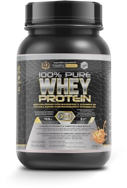 Whey Protein Healthy Fusion | Proteína pura con Colágeno, Magnesio y Vitamina B6 | 43g proteína + 9g BCAA | Mejora tus entrenamientos, aumenta masa muscular y fortalece articulaciones | 1 kg