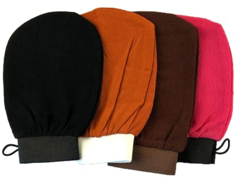 minkissy 4er-pack Peeling-badehandschuhe Körperpeeling-handschuhe für Die Spa Sanftes Hautreinigungsmittel Elastisches Armband