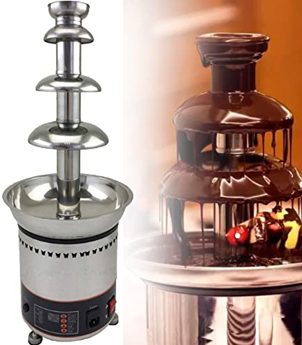 Mini fuente de fondue de chocolate, máquina eléctrica de fuente de fondue de chocolate de acero inoxidable, equipo de buffet de acero inoxidable de 300 W para fiestas, bodas, cumpleaños, Navidad (4 p