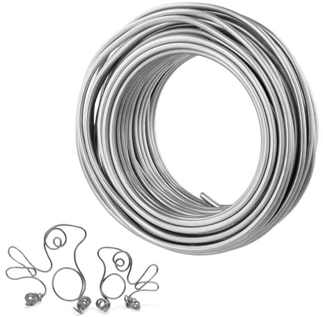 QWORK® 20m/66ft Silver Aluminum Craft Wire Bonsai Wire Ø4mm for DIY Jewelry Making Art Craft Projects Bonsai Trees