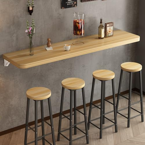 Tavolo Pieghevole A Muro Kaverno, Tavolo da Pranzo, Tavolo da Cucina, Tavolo da Parete, Salvaspazio, Beige, 80 * 30cm