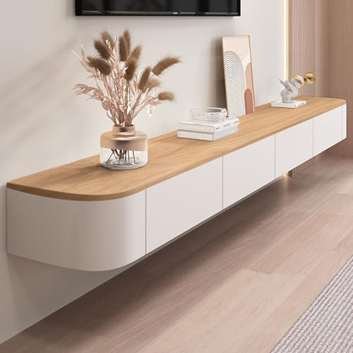 MIMRTIMI TV-Schrank weiß,Lowboard hängend,Schwebender Fernsehschrank,Sideboard Hängeschrank Fernsehtisch für Wohnzimmer, Schlafzimmer, Esszimmer