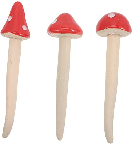 CANIGHT 3er-Pack Pilz- Gartenornamente Keramik-pilzstatuen Rot Geflecktes Schrittweises Pilz- Für Zuhause