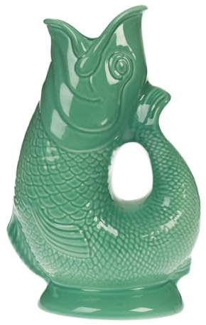 Iconic Spearmint Glug Jug Large 28cm 1.4L | Gurgle Fish Jug and Fish Vase