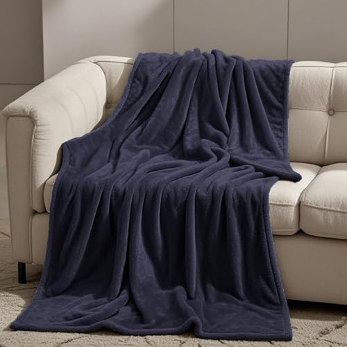 GOUTUI Kuscheldecke Flauschig Decke Fleecedecke 50 x 90 cm Weich/Warm/Flauschig Wohndecke Flanell Falten Beständig/Anti-Verfärben für Sofa Schlafzimmer, Dunkelgrau