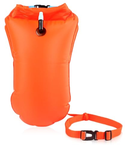 Aoreun Boa Gonfiabile da Nuoto, Galleggiante con Cintura Regolabile In Vita, Boa da nuoto ad Alta Visibilità, per Nuotatori In Acque Libere, Triatleti, Kayaker, Snorkeler, Allenamento di Nuoto