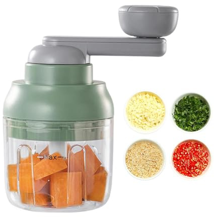 Food Chopper Hachoir manuel pour cuisine - Processeur de légumes portable en acier inoxydable - Coupe-salade multifonction - Pour cuisine
