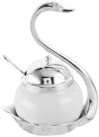 CHICAMPERA Contenedor De Forma De Cisne y Tapa Tarro De y Especias Organizador De Condimentos Para Cocina Para Almacenamiento De y