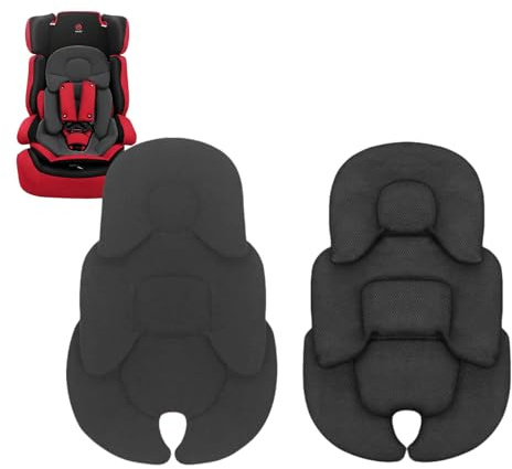 Reductor de asiento universal para silla de bebé – Inserto de malla 3D y felpa suave con soporte para la cabeza y el cuerpo para portabebés, cochecitos y tronas (negro)