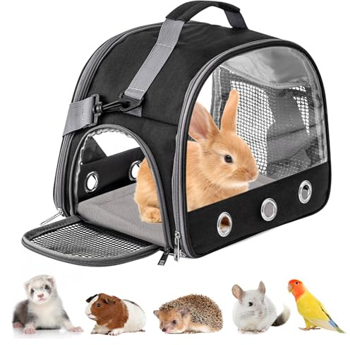 Pequeña bolsa de transporte para mascotas con cojín, bolsa de transporte para animales pequeños, caja de transporte para gatos con apertura lateral, bolsa de transporte para cobayas, cobayas, caja de