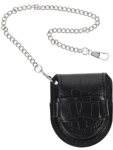 GALPADA Étui Montre de Poche en Cuir Grain Bambou Petit Format pour Homme Accessoire de Portable